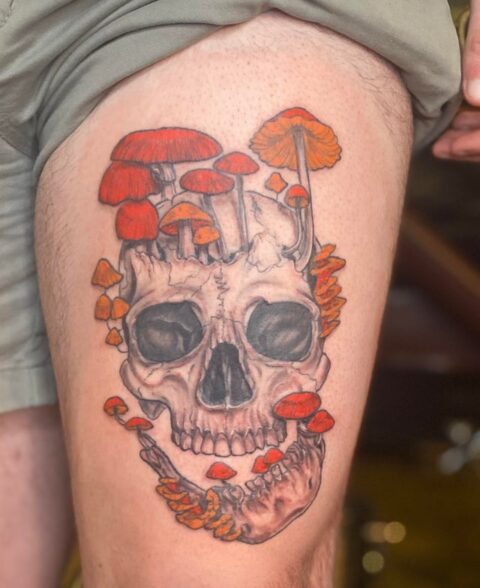 Fungal Skull, Ashley at Ophidian Tattoo in Columbia, SC