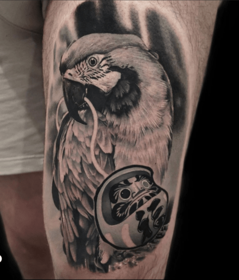 Travelled to Japan for a Parrot tattoo, without any sketch or anything from the artist, give me some feedback !