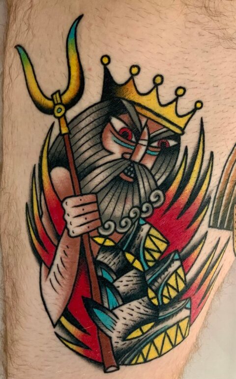 Hades and Cerberus, by Brett Burnham of Chapterhouse Tattoo, Baltimore MD