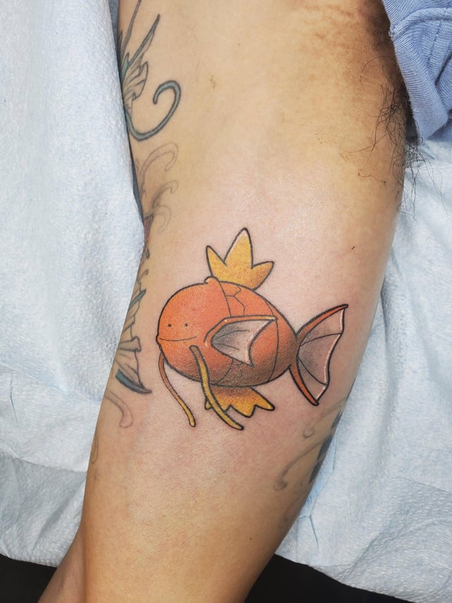 Ditto/Magikarp by Deanna from Sacred Tattoos NYC