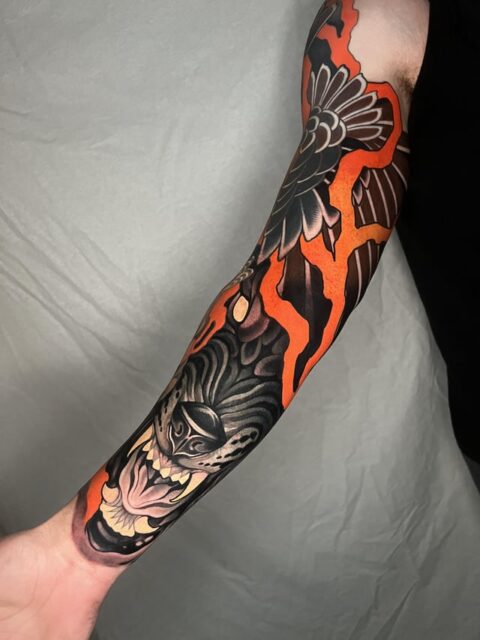 Finished out my sleeve. Done by Randy Burnham Deerfield Beach, FL
